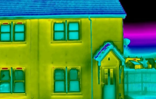Thermal image scan of a house